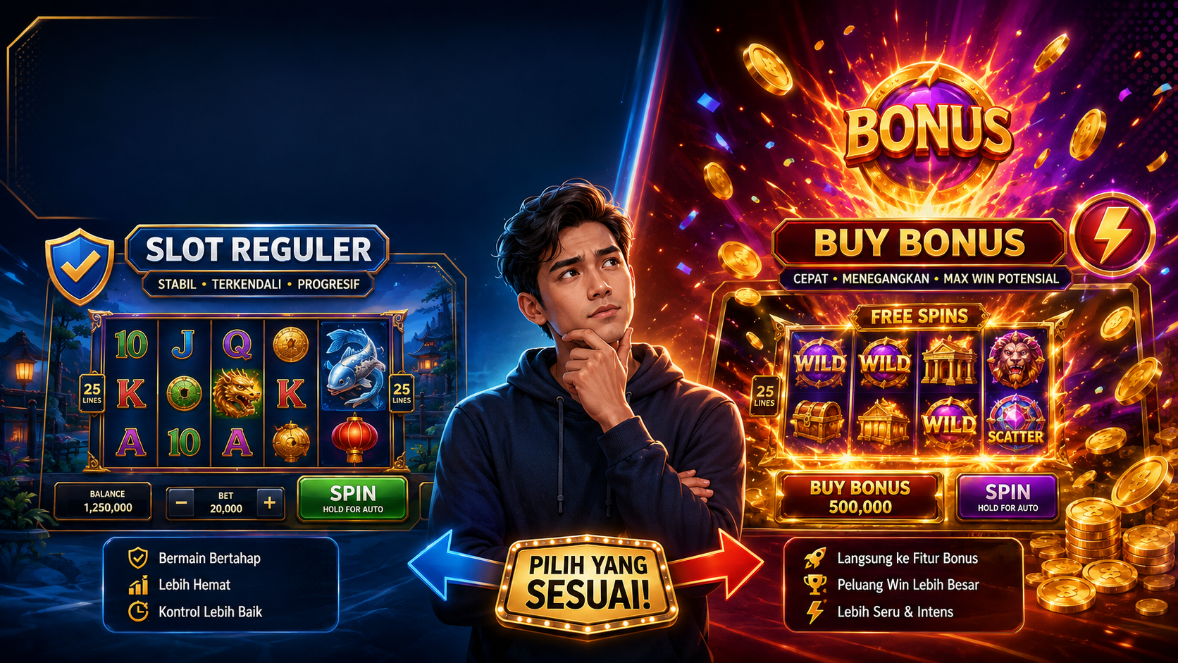 Cara Memilih dan Memainkan Slot Reguler atau Buy Bonus